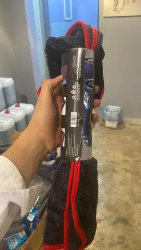 [CL-MCR-FIBR-GRY-9060] قماش ميكروفايبر 90*60 رصاصي خط احمر 